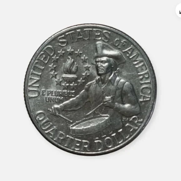 LIBERTY 1776-1976 Bicentennial Quarter Dollar USA Coin D Circulated Quarter VTG - Picture 2 of 2